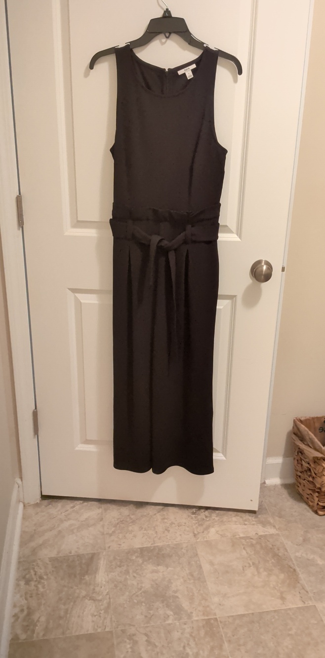 Bar III Black Sleeveless Maxi Dress with Tie Belt
